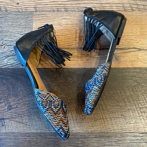 Rampage cinna chevron sandals size 6 blue black white orange - Picture 5 of 6